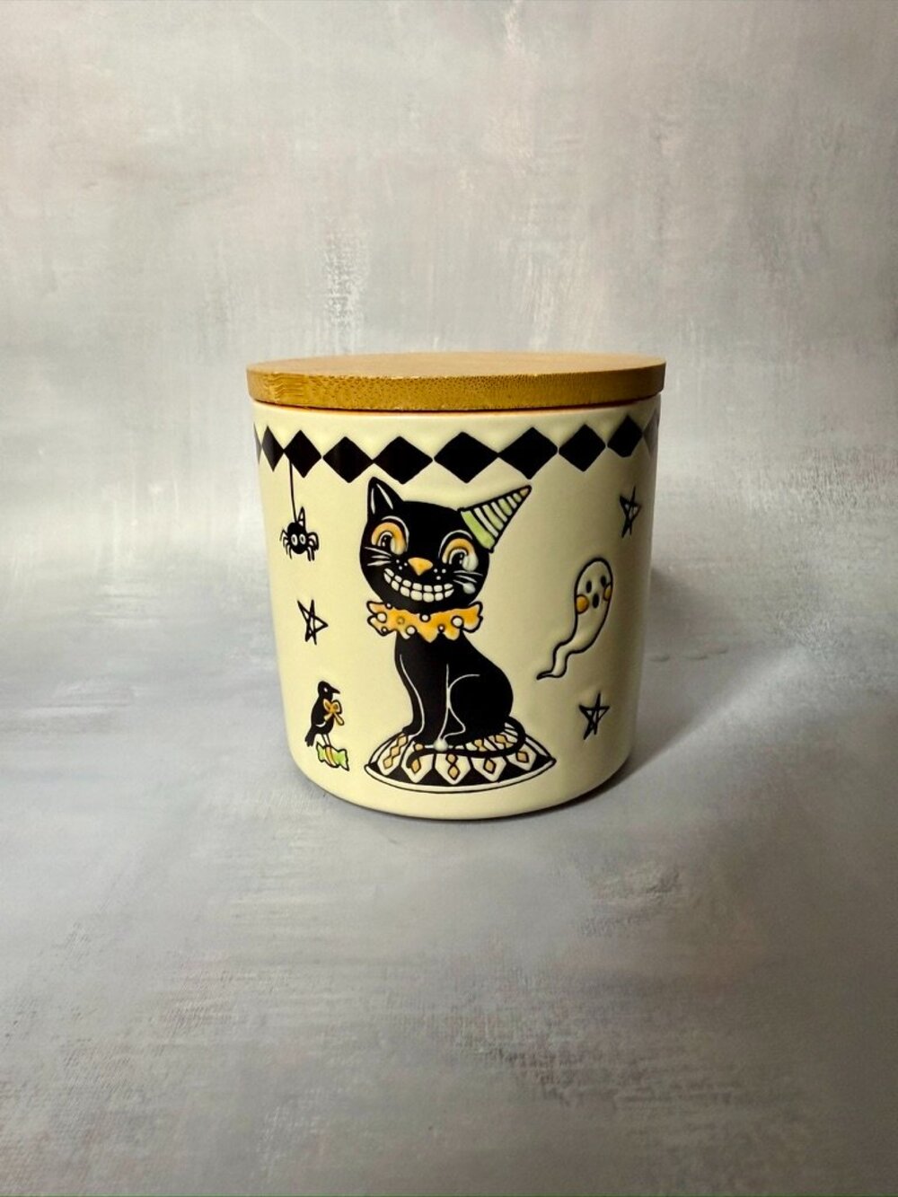 Eli + Ani Ceramic Halloween Cat Lidded Canister